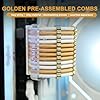Sirlyr PSU Cable Extension Kit - Premium Sleeved PC Cable Extensions (24Pin ATX1,8Pin EPS2/GPU2) with Metal Pre-Installed Cable Combs for Custom PC Builds Golden White Color