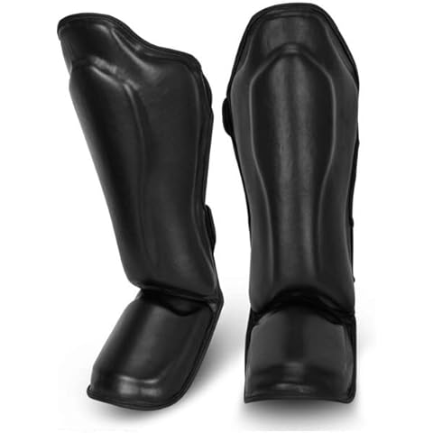 Muay Thai Shin in Step, High-Density Foam Padding with Wide Velcro Straps for Complete Protection and Comfort During Kicking Cover