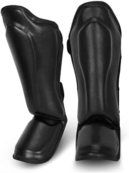 Muay Thai Shin in Step, High-Density Foam Padding with Wide Velcro Straps for Complete Protection and Comfort During Kicking