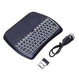 trackpad windows Anwendung: Tablets Keyboard Spielen 2,4 GHz Wireless-Mini-Tastatur Tastatur 7 Hintergrundbeleuchtung Air Maus mit Trackpad Controller for Andriod Fernsehkasten PC Laptop (Color : Black)