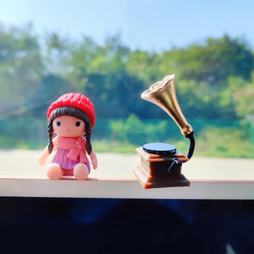 Vintage Phonograph Car Ornaments for Dashboard, Little...