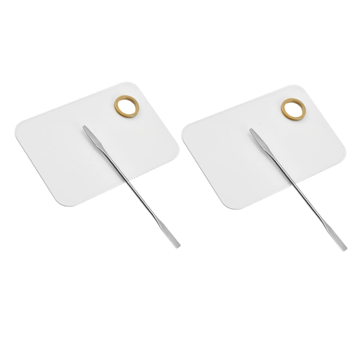 IWOWHERO 2 Sets Beauty Palette Nail Mixing Cosmetic Mixing Plate Makeup Paint Tray Foundation Mixing Nail Palette Mixing Tray Makeup Manicure Makeup Mixing Makeup Art Tool White Acrylic