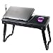 DG Sports Multi-Functional Laptop Table Stand with Internal Cooling Fan and Built-In LED Light, Black