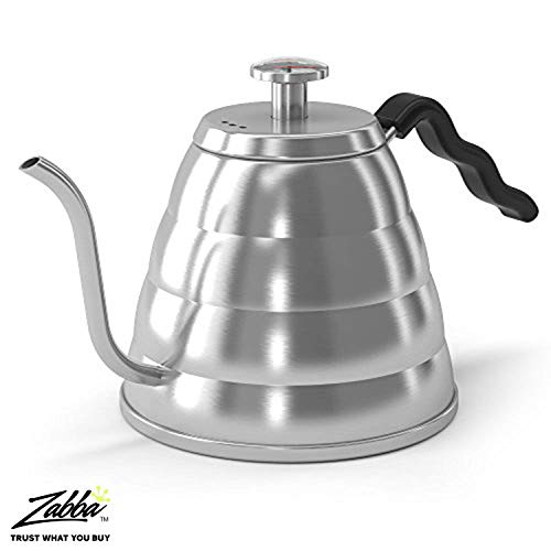 Coffee Gator Gooseneck Kettle with Thermometer - 34oz Premium Stainless Steel Pour Over Coffee Maker Kettle, Stove Top, w/Precision Drip Spout, for Drip Coffee, French Press, Tea Kettle, 4 Cup, 1L - Thumbnail 5