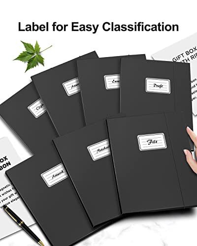 JiaWei Folders for Paperwork A4, Pack of 12 File Folder, 3 mm Spine, Made of 350 g/㎡ Cardboard with 3 Flaps & Elastic Strap - Image 2