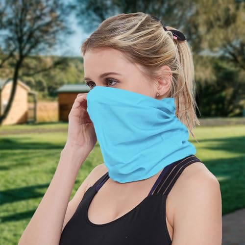 Geometric Stripe Pattern Cooling Neck Gaiter Face Mask Lightweight Sun Protection Bandana Multifunctional Outdoor Headwear