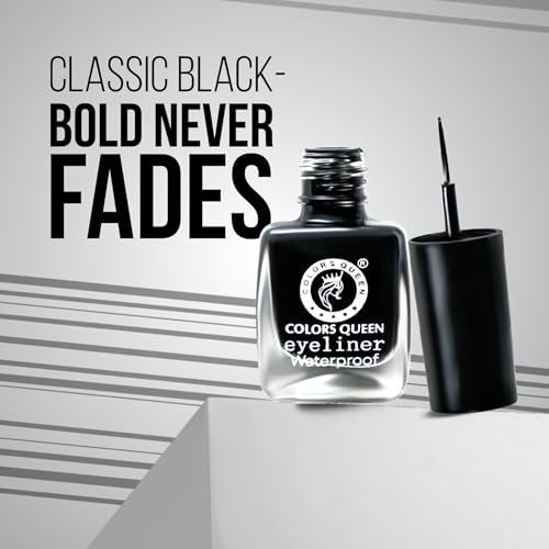 Image of Colors Queen Liquid Matte Eyeliner | Long Lasting & Lightweight Formula | Precise Application | Quick Drying Eyeliner Waterproof Black (Black, 7ml)