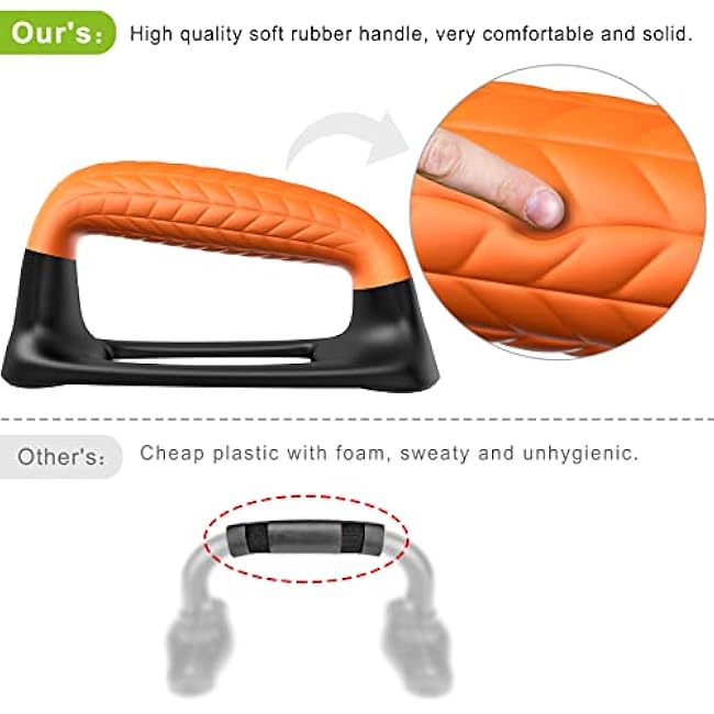 SELEWARE Push Up Bars Pushup Stands Handstand Bars, Soft Rubber Handle Provide Comfy Grip, Fit for Calisthenics, Fitness, Floor strength training, Stable and Sturdy Construction Support 500 lbs