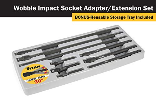 Titan 49089 9-Piece Impact Wobble Socket Adapter And Extension Set #TOP5