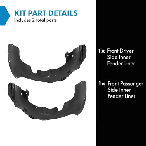 Image of TRQ Inner Fender Liner Set Compatible with 00-06 Cadillac Escalade 99-02 Chevrolet Silverado 1500 Silverado 2500 Suburban 1500 Suburban 2500 Tahoe 99-06 GMC Sierra 1500 2500 Yukon XL 1500 GM1246110
