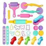 CEMIRK Playdough Set, 27 Pcs Play Dough Tools & Accessories for Kids, Dough Cutters, Rolling Pins, Extruders & Molds, Safe & Durable Clay Toys for Preschool Learning, Arts & Crafts Gift for Toddlers
