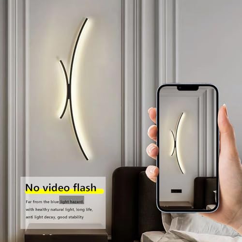 LED Apliques de Pared Interior Regulables Lámpara de Pared Aluminio de Líneas Oro 3