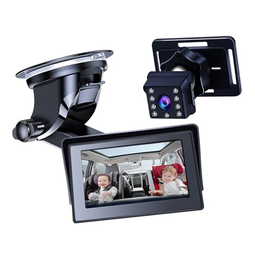 �ԗp �x�r���j�^�[ ����胂�j�^�[ 4.3�C���`�J�������j�^�[�Z�b�g �L������ 360�x��] �ԊO���ԊO���Î��Ď��J���� �x�r�[�J�[�~���[ ���S ���A�t�F�C�V���O �x�r�[�p �㕔���ȕt�� �x�r�[�V�[�g �Ď� �q���̓������ȒP�Ɋώ@