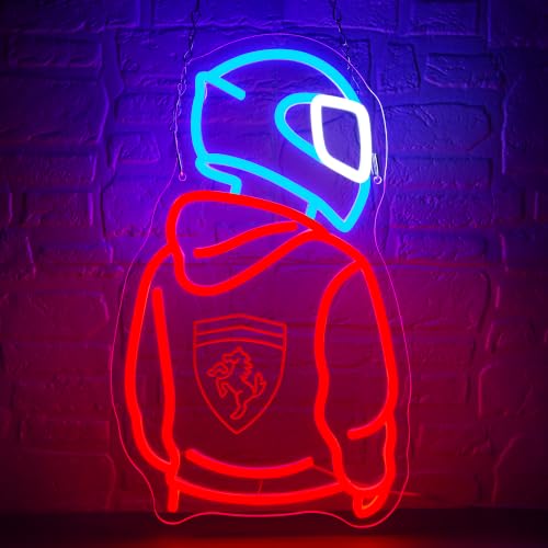 Image of Motorcyclist Neon Sign for Wall Decor Motorcycle Neon Light Suitable for Man Cave Dimmable Motor LED Light Up for Garage Motorcycle Shop Game Room Birthday Gift for Man Size16.5 * 10.1In(P104)