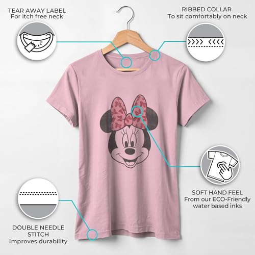 Image of Girl's Mickey & Friends Minnie Face T-Shirt - Light Pink - X Small