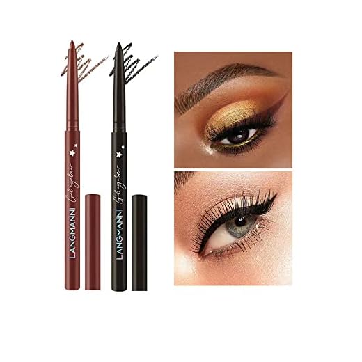 JIALII Waterproof Eyeliner Professional Makeup Pen Black Brown Eyeliner Pencil Long-lasting No Smudge (2 Pack)