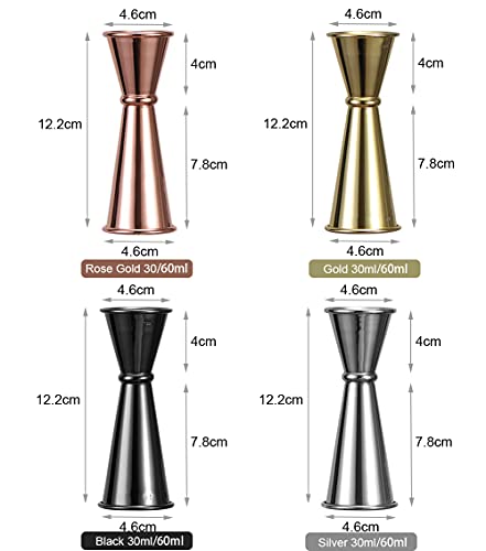 1 Pack Double Cocktail Jigger,Angzhili Stainless Steel Bar Jiggers With Measures, 2 Oz/1 Oz Jigger For Bartending,Bar Tools Used For Bar,Home Party,Bar Measuring Jigger (Gold) #TOP3