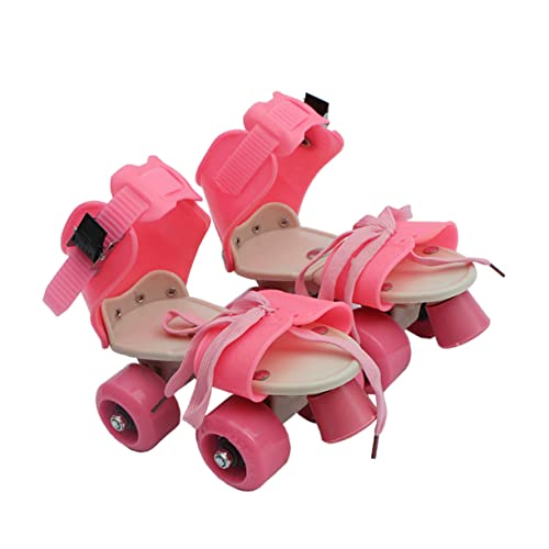 Toddmomy Children's Ice Skates 25-32 Size Double Row Four Wheels Skates Shoes for Girls Boys Adjustable Safe Boys and Girls Present