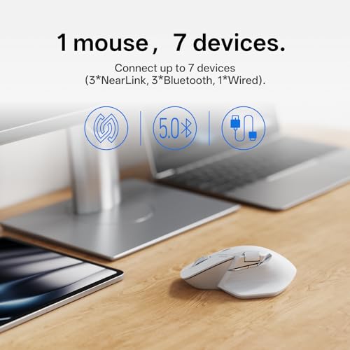 Image of Rapoo MT760 PRO Wireless Mouse, NearLink + Bluetooth 5.0 Multi-Device, 12K DPI, 2K Polling, Ergo for Work & Gaming, 11 Programmable Buttons, On-Board Memory, Quiet Clicks, USB-C, 120 Days Battery Life