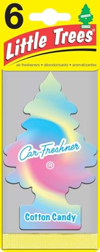 Image of LITTLE TREES Car Air Freshener | Hanging Paper Tree for Home or Car | Cotton Candy | 6 Pack