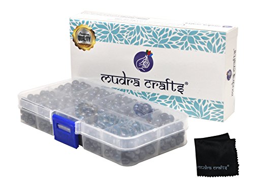 Mudra Crafts Real Freshwater Cultured Pearls for Jewelry Making, Loose Bulk Predrilled Bead Kit (6-8mm, Black)