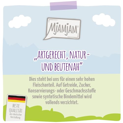 MjAMjAM - Premium Nassfutter für Hunde - schmackhafter Truthahn an leckeren Möhrchen, 6er Pack (6 x 200 g), getreidefrei mit extra viel Fleisch