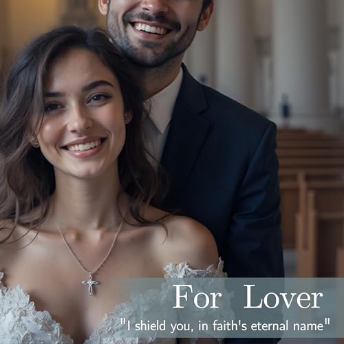 1 Carat Heart-Shaped Moissanite Cross Sterling Silver Necklace – Genuine D-Color Diamond Alternative, Sacred Celtic Knot Design, Faith-Inspired Gift for Women, Hypoallergenic 925 Silver3