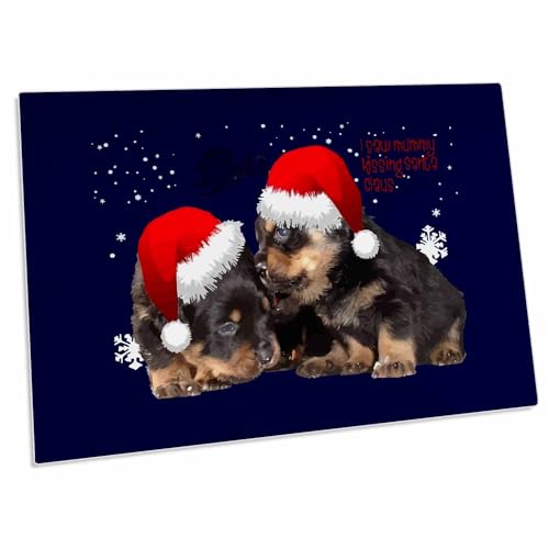 3dRose Holiday Ready Rottweilers A Puppy First Christmas miniatura 1