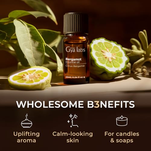 Image of 100% Pure Bergamot Essential Oil - 0.34 Fl Oz - Bergamot Oil for Hair, Skin, Diffuser, Aromatherapy & DIY Candle Making Scent