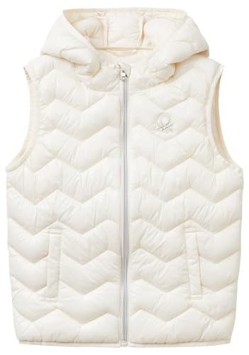 United Colors of Benetton Gilet 21incj00q Chaqueta, Color Blanco, 130 cm para Niñas