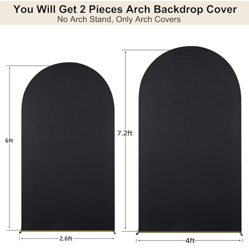 Set 2 Fundas Laqueadas para Arco de Fondo Negro 7.2ft y 6ft miniatura 4