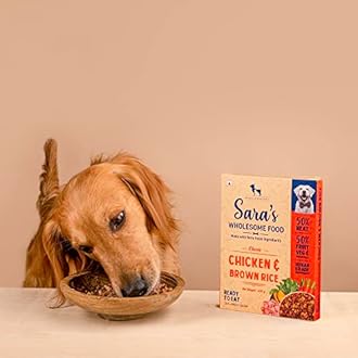 Sara's Wholesome by HUFT Classic Chicken & Brown Rice Dog Food – 300 gm | Wet Gravy Meal for All Breeds & Life Stages | No Artificial Flavours, No Added Colours, Preservative-Free