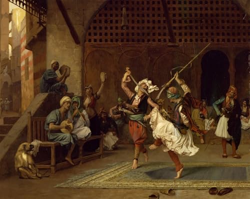 Cuadro de lienzo Jean Leon Gerome La Danza di Pirro, arte de pared grande 60x90cm