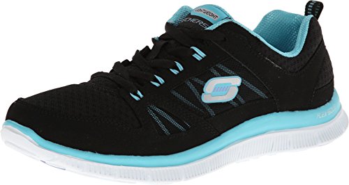 Skechers Flex Appeal-Adaptable, Zapatillas Mujer, Negro (BKTQ), 42 EU
