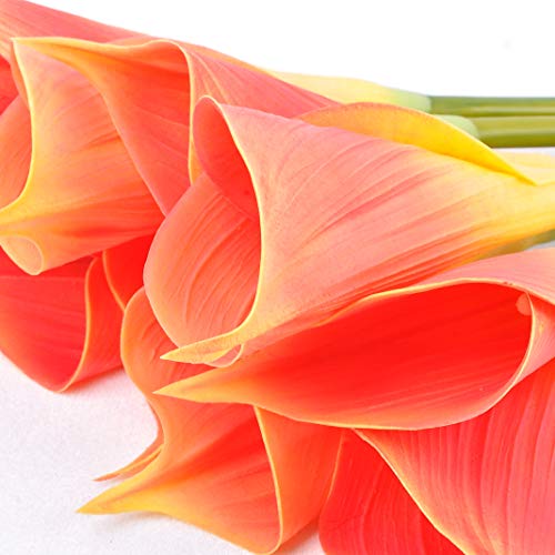 Cn-Knight Artificial Calla Lily 10Pcs 26 Inch Long Stem Arum Lily For Home Décor Centerpieces Wedding Bridal Diy Bouquet(Orange) #TOP3