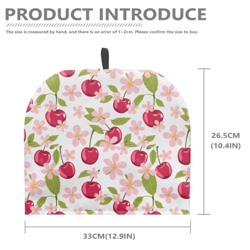 Image of Large Tea Cozy for Teapot Red Cherry Print Extra Thick Tea Pot Cover Home Kitchen Decoration Insulated Teapot Cozy Dust Kitchen Accessories for Home Daily