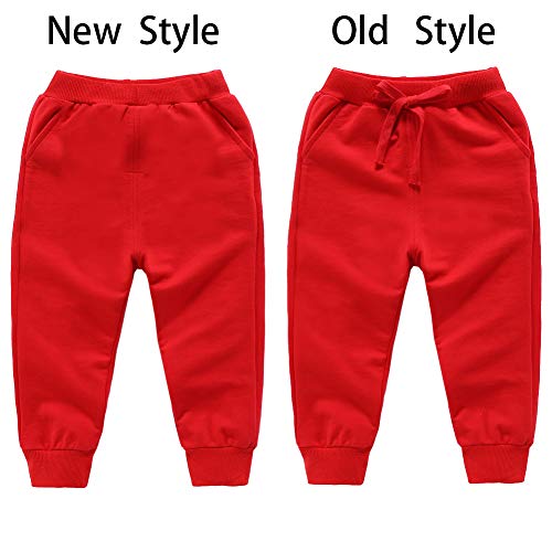 Unisex Kids Solid Cotton Drawstring Waist Pants Toddler Baby Active Sweatpants2