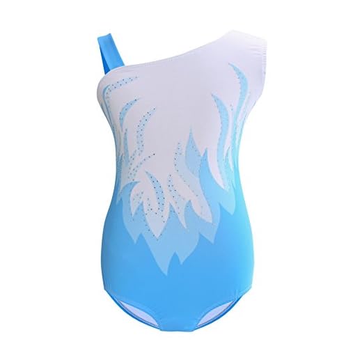 Dkhsy Justaucorps de Gymnastique pour Petite Fille Biketards de bandoulière Unique imprimée par Flamme Shiny Ballet Dancewear 4-12 Ans