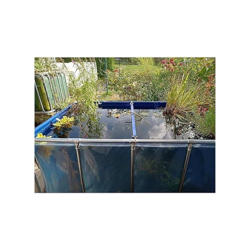 Laghetto per pesci da cortile con pannello di visualizzazione trasparente, valvola di scarico in tela di PVC con telaio in acciaio, ideale per Koi e pesci rossi Bing & Display Tank (140 x 70 x 61 cm)