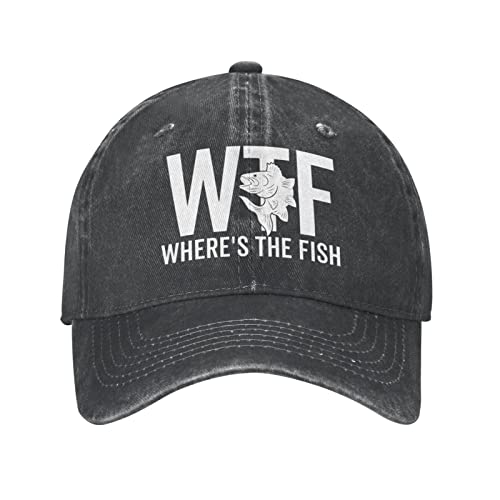 Image of WTF Where's The Fish Hat for Women Dad Hats with Design Caps
