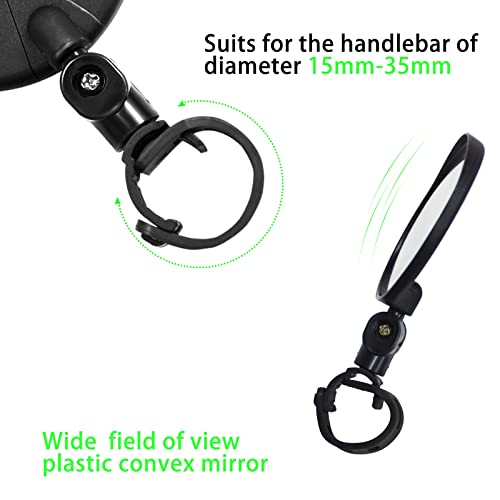 Ganwawo Bike Mirrors, 2 Piece Bicycle Rear View Safety Mirror Adjustable 360 Degrees Rotation, For Mountain Road Bike,Handlebar Mirrors For Ebikes,Bike Mirrors Handlebar Rearview Mirror #TOP2