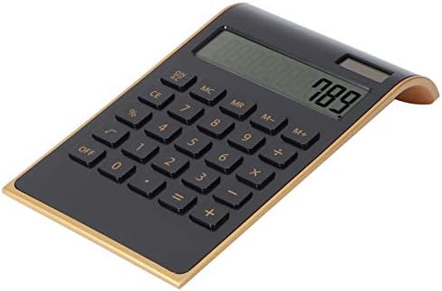 Solar Calculator, Lcd Display Easy To Read Slim Elegant Desk Calculators Compact Size Convenient For Carrying for Students Office Business Home(black)