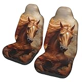 Protégez vos sièges : un cheval avec une crinière fluide Imprime les housses de siège de voiture repoussent efficacement les taches, la sueur, les poils d'animaux, etc., empêchant les rayures et l'usure. Ils empêchent également la décoloration causée par la lumière directe du soleil et prolongent la durée de vie des sièges de voiture d'origine.