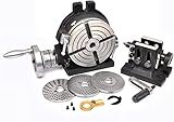 HV6 Horizontal and Vertical Rotary Table 6' inches (150mm) - 4 slots with double tailstock and dividing plates For Milling Machine Tools