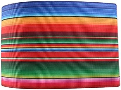 Manta mexicana de grogrén de rayas serape de 3 pulgadas para lazos para el cabello, manualidades (3 yardas)