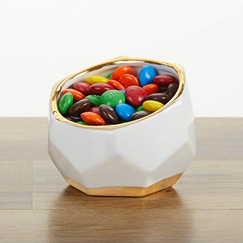 Kate Aspen 23216Na Geometric Ceramic Planters Decorative Bowls (Set Of 2) Trinket Dish, Home, Room, Desk, Table Décor, One Size, White #TOP3