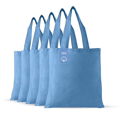 Simply Green Solutions Blank 100% Cotton Fabric Reusable Cloth Bags - Set of