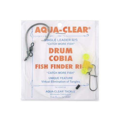 Aqua-Clear Drum Rig Equipo de Pesca Surf con Anzuelo Circular Modificado 8/0 para Bass, Cobia, Rockfish y Drum