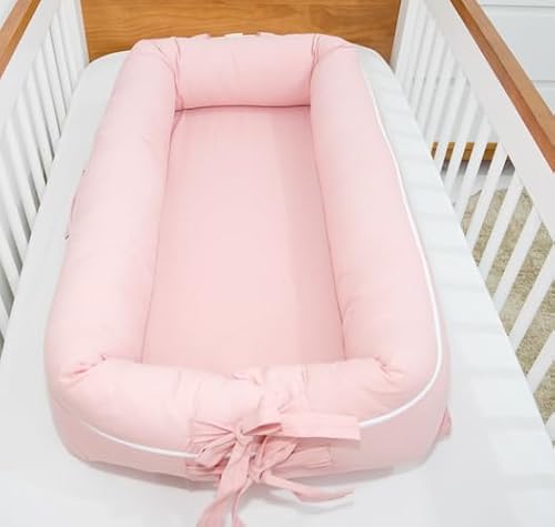 Ninho Redutor de Berço 100% Algodão Rose Liso Menina Menino Baby ...