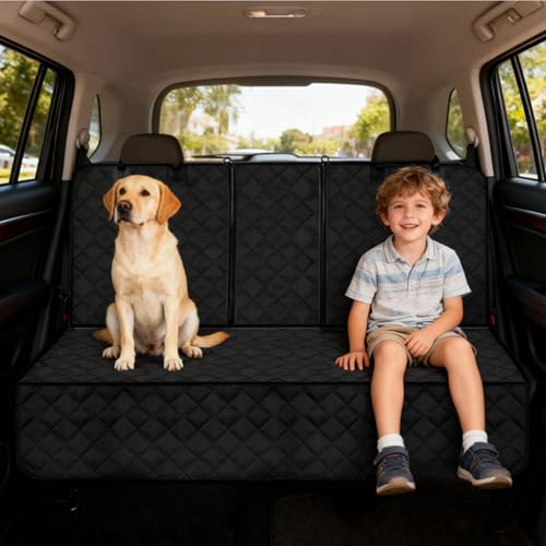 Housse de siège pour chien imperméable avec double fermeture éclair et sangle réglable pour auto - 3